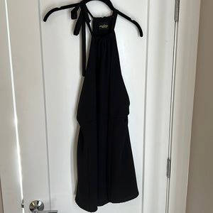 Black halter dress with open sides